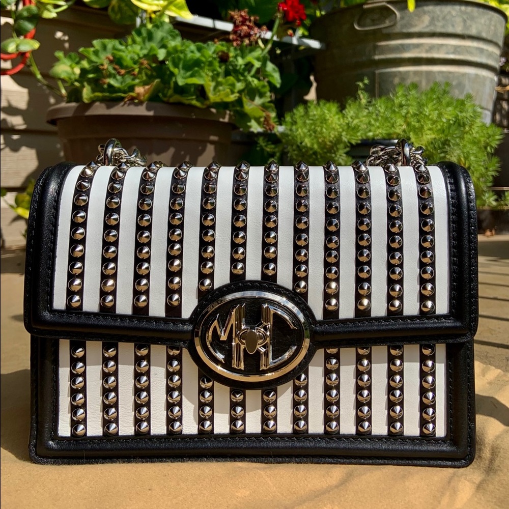 Michael Kors Studded Leather Chain Shoulder Bag